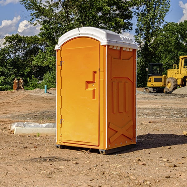 how often are the porta potties cleaned and serviced during a rental period in Aubrey